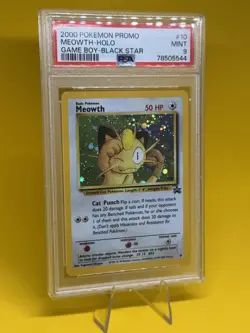 PSA 9 MINT Meowth #10 Holo Black Star Promo (Game Boy) WOTC Pokemon Card 1999 - Image 4