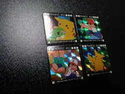 Pokemon GB Pocket Mini Card Prism Holo x4 Pikachu Ash etc #5723 EX/VG - Image 2