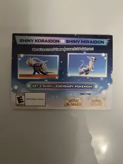 Shiny Koraidon Or Miraidon Pokemon Scarlet Violet Code Card - Gamestop - Image 1
