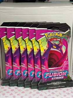 Pokemon TCG: Sword & Shield-Fusion Strike Sleeved Booster Pack *LOT OF 6* - Image 1