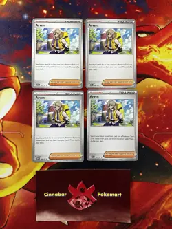 x4 Playset Arven- 166/198 & 186/197 - Obsidian Flames Uncommon Pokemon - NM/MINT - Image 1