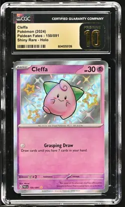CGC Pristine 10 Cleffa 150/091 Paldean Fates Pokemon 2024 Baby Shiny - Image 1
