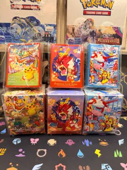 Pokemon Center Japan Tohoku, Hiroshima, Fukuoka Deck Box and Sleeves Set of 3 - Image 1