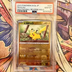 2023 Pokemon Japanese Sv2a-Pokemon 151 025 Pikachu Master Ball Holo PSA 10 - Image 2