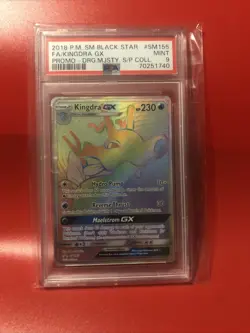 Kingdra GX SM155 Rainbow Black Star Promo Pokemon 2018 Sun & Moon PSA 9 MINT - Image 1