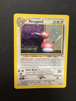 Pokemon Porygon2 TCG Neo Revelation 12/64 Unlimited Holo Rare MP w/Swirl🌀 - Image 1