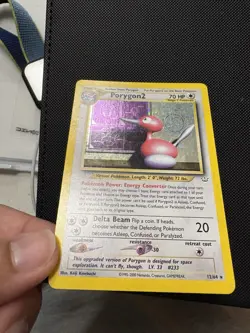 Pokemon Porygon2 TCG Neo Revelation 12/64 Unlimited Holo Rare MP w/Swirl🌀 - Image 4