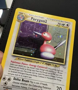Pokemon Porygon2 TCG Neo Revelation 12/64 Unlimited Holo Rare MP w/Swirl🌀 - Image 5