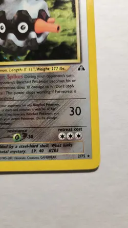 2001 Vintage Forretress 2/75 - Neo Discovery Holo Rare - Pokemon TCG - NM - Image 3