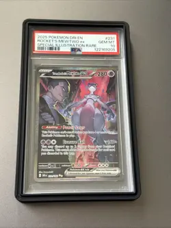 Pokemon 2025 Team Rockets Mewtwo EX 231/182 Sir Destined Rivals Gem Mint PSA 10 - Image 2