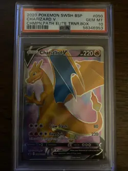 Charizard V #050 Champions Path ETB Promo SWSH BSP Pokemon 2020 PSA 10 - Image 1