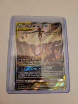 Pokemon Espeon & Deoxys GX SM240 Black Star Promo Holo TAG TEAM - NM/Mint - Image 1