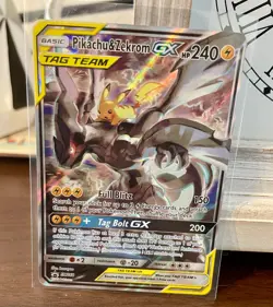 Pokemon TCG Pikachu & Zekrom GX SM168 Alt Art Tag Team Black Star Promo NM - Image 1