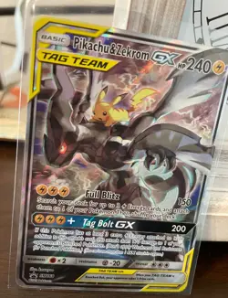 Pokemon TCG Pikachu & Zekrom GX SM168 Alt Art Tag Team Black Star Promo NM - Image 2