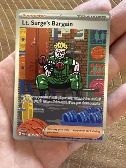 2025 Pokemon Mega Evolution Lt Surge’s Bargain Trainer Card 185/132 - Image 1