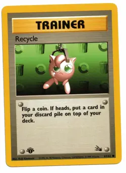 Pokemon Card: Recycle 61/62 1st Edition Fossil Set Rare! EXC - Image 1