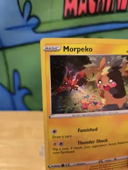 Pokemon SWSH116 Morpeko Black Star Promo Holo Card HEAVY SWIRL WITH SLEEVE & LDR - Image 2
