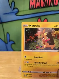 Pokemon SWSH116 Morpeko Black Star Promo Holo Card HEAVY SWIRL WITH SLEEVE & LDR - Image 4