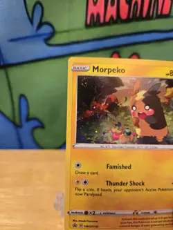 Pokemon SWSH116 Morpeko Black Star Promo Holo Card HEAVY SWIRL WITH SLEEVE & LDR - Image 5