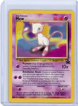 Pokemon Card - Mew #8 WoTC Black Star Promo - LP - Image 1