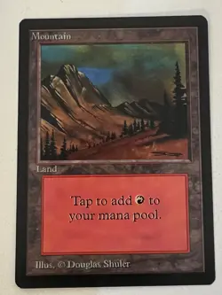 Magic the Gathering MTG Mountain v.3 (Dark) Beta NM (Beta Bob) - Image 1
