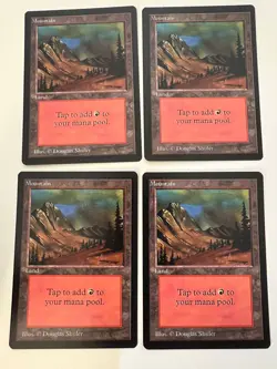 Magic the Gathering MTG Mountain v.3 (Dark) Beta NM (Beta Bob) - Image 2