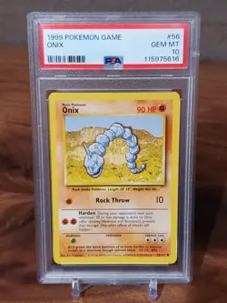1999 POKEMON GAME BASE SET 56 ONIX PSA 10 GEM MINT - Image 1