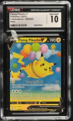FLYING PIKACHU V Celebrations Holo #006 CGC 10 Gem Mint Pokemon - Image 1