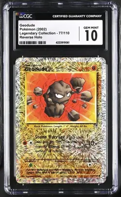 Pokemon TCG Geodude #77 Legendary Collection Reverse Holo CGC GEM MINT 10 - Image 1