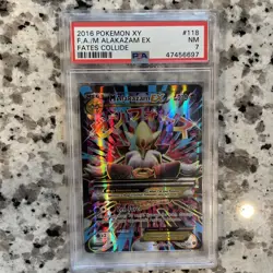 Pokemon TCG XY Fates Collide M Alakazam EX Ultra Rare Holo PSA7 - Image 1