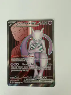 Team Rocket's Mewtwo EX 213/182 Destined Rivals Full Art Pokemon TCG - Image 1