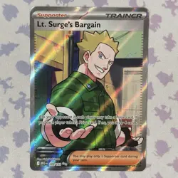 Lt. Surge's Bargain 170/132 Mega Evolution Ultra Rare Full Art Pokemon TCG NM - Image 1