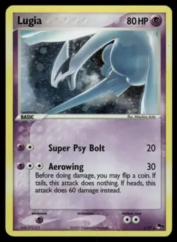 Lugia Holo 2/17 - 2007 Pop Series Promos 5 Rare Pokemon Card EXC - Image 1