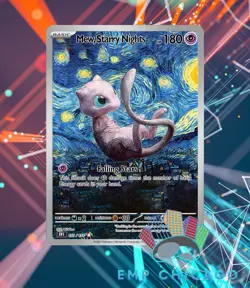 Pokemon Mew Starry Night Van Gogh Beautiful Moon ACG Star Trading Card NM - Image 1