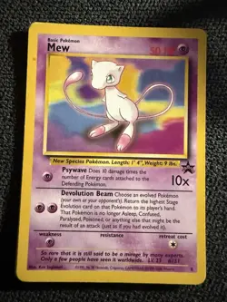 Pokemon TCG Mew #8 Black Star Promo Card Vintage Rare, LP Condition, 1999-2000 - Image 1