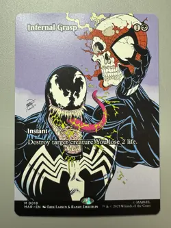 Infernal Grasp (Borderless) Venom Variant #18 Rare Alt Art Marvel Universe MTG - Image 1