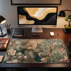 Elegant Elf Archer Fantasy Bow Warrior Forest Magic MTG Playmat - Image 2