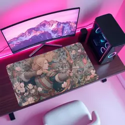 Elegant Elf Archer Fantasy Bow Warrior Forest Magic MTG Playmat - Image 4