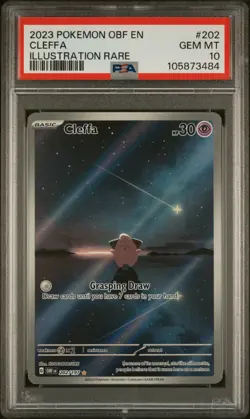 2023 POKEMON OBF EN-OBSIDIAN FLAMES ILLUSTRATION RARE #202 CLEFFA PSA 10 - Image 1