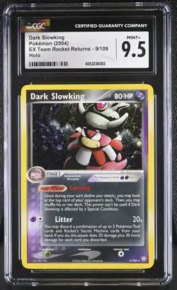 CGC 9.5 MINT+ Dark Slowking EX Team Rocket Returns 9/109 Holo Pokemon Card - Image 1