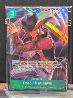 ST12-003 Dracule Mihawk FOIL Super Rare Illustration Box Vol 4 One Piece NM Card - Image 1