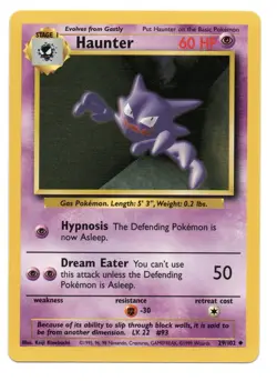 Haunter Base Set 29/102 Pokemon Card - Image 1