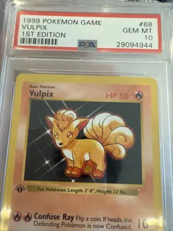 Pokemon TCG Vulpix 1st Edition Base Set Shadowless Card PSA 10 - Image 3