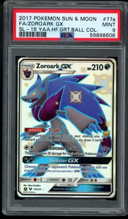 PSA 9 Zoroark GX 77a Shiny Full Art Pokemon Card Hidden Fates Great Ball Coll. - Image 3