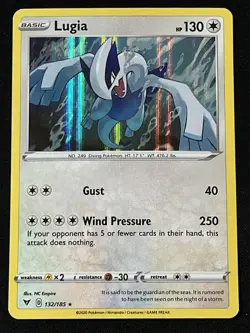 Lugia Holo Rare 132/185 2020 Vivid Voltage Pokemon TCG Card - Image 1