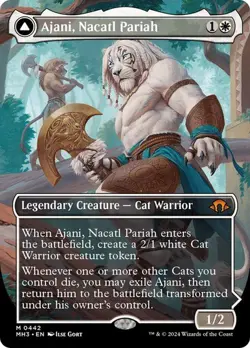Borderless AJANI, NACATL PARIAH 0442 MH3 MTG Magic MODERN HORIZONS 3 - Image 1