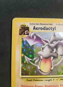 Pokemon TCG English LP Aerodactyl 1/62 Fossil Holo Rare Vintage Card WOTC - Image 2
