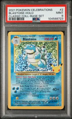 2021 Pokemon Celebrations Blastoise Holo #2 Classic Collection PSA 9 - Image 1