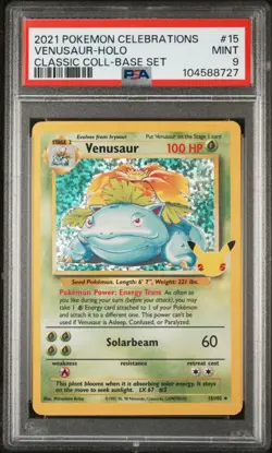 2021 POKEMON CELEBRATIONS CLASSIC COLLECTION #15 VENUSAUR HOLO PSA 9 - Image 1