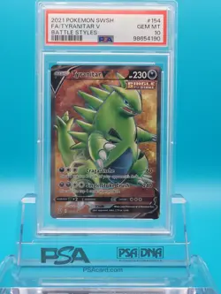 2021 Pokemon Battle Styles Full Art #154: TYRANITAR V: PSA 10 Gem Mint - Image 1